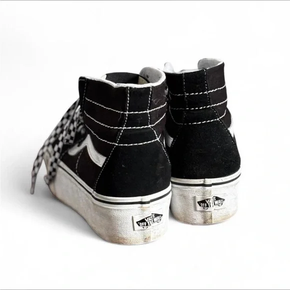 Vans Black Platform Sk8 Hi Shoes Women’s 8.5 - Picture 3 of 5